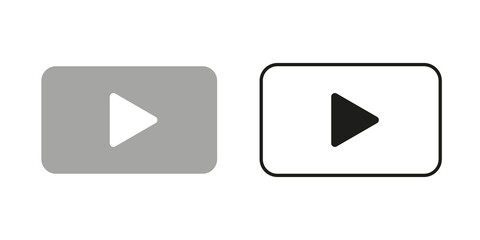 Play button icon set transparent background.