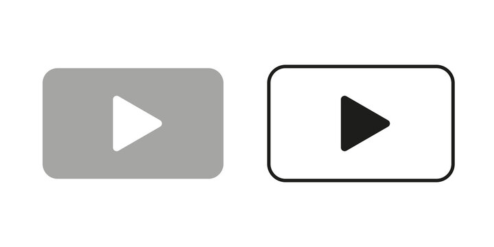 Play button icon set transparent background.
