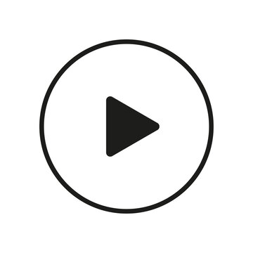 Play button icon transparent background. Media player symbol.