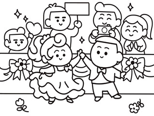 Two little children perform a ballroom dance.