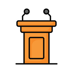 Premium icon of dais, lectern flat style vector design