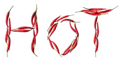 Bird's eye chilli with message HOT