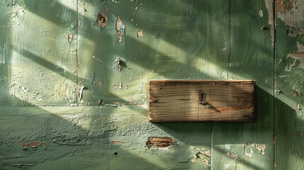 Muted olive wall with a rustic wooden switch,
