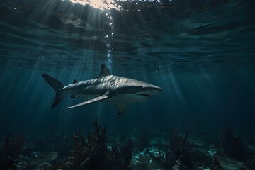 Majestic Shark Swimming in Natural Habitat for Shark Awareness Day