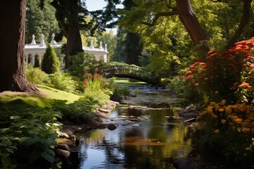 St. Petersburg Botanical Garden, Russia: A scene from the gardens on Aptekarsky Island.