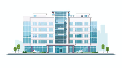 Hospital building - urban architecture vector illustration
