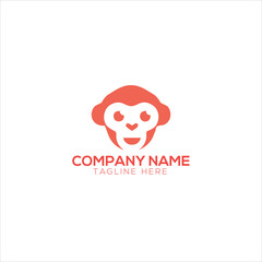 premium minimalism monkey vector logo icon illustration design
