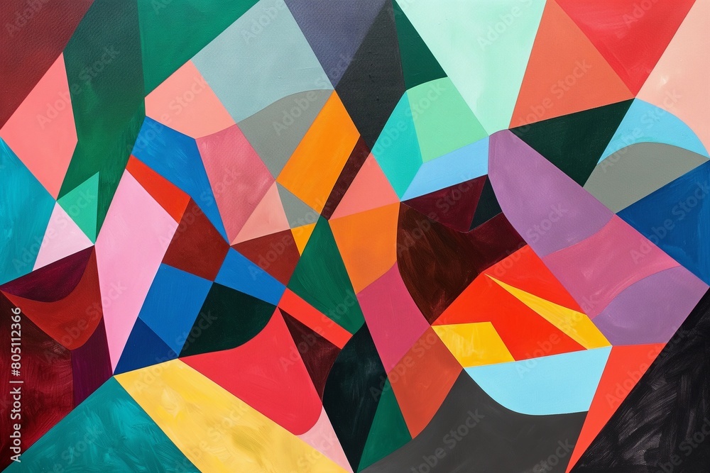 Poster geometric patterns and vibrant hues