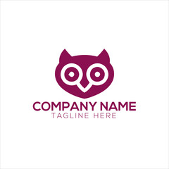 Owl head logo and symbol vector image
