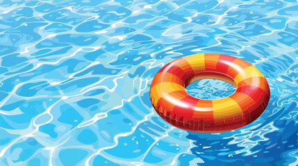 Inflatable ring in swimming pool Vector style vector