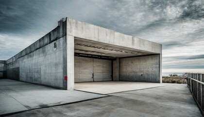 Fototapeta premium abandoned warehouse with silo, 