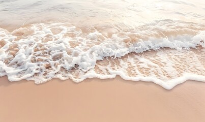 beige sand and water, gentle waves in the background, Generative AI