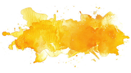 yellow orange watercolor spot isolated