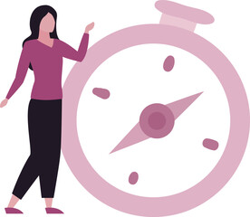 Th girl is standing.