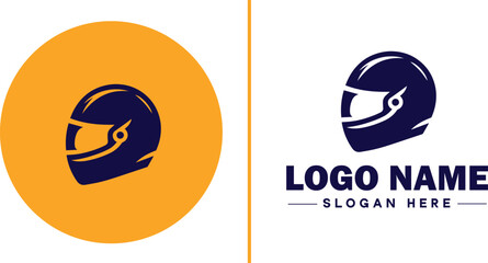 helmet icon Rider speed protection safety protect flat helmet logo sign symbol editable vector