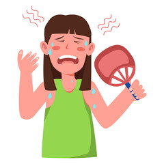 people in hot weather day. high temperature in summer.