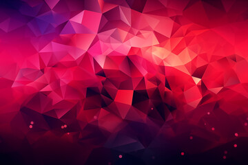 Abstract background with low poly triangles in the style of purple and red gradient