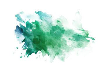 green blue colored watercolor paint fleck splash isolated on white or transparent png