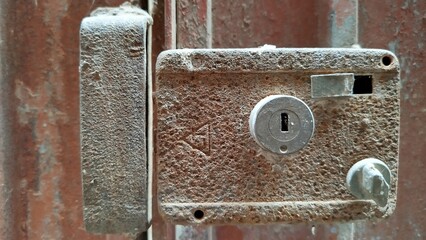 Old rusty door lock