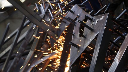 Metalworking and Welding: Scenes of metal fabrication and structural work.