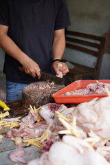 fresh chicken in market