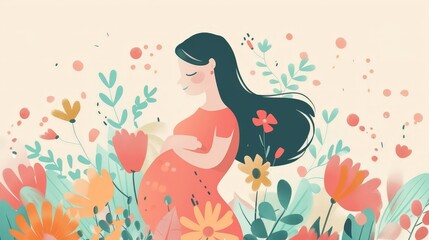 Serene Maternity Illustration