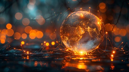 AI cyber security threat concept with digital interface overlays, African American female IT specialist analyzing data, featuring blue technology graphics and matrix numbers, with