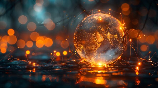 AI cyber security threat concept with digital interface overlays, African American female IT specialist analyzing data, featuring blue technology graphics and matrix numbers, with