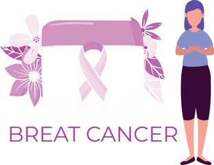 Girl is showing at breast cancer.