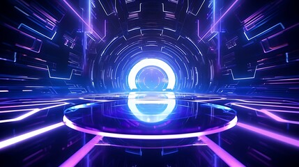 Abstract digital background with futuristic elements and glowing lines, creating a sci-fi atmosphere for tech and gaming designs.