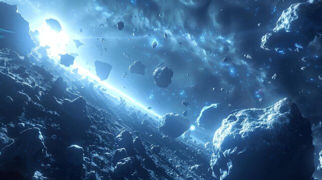 An epic space battle between two massive fleets of spaceships