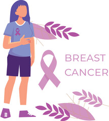 The girl is standing next to the ribbon.