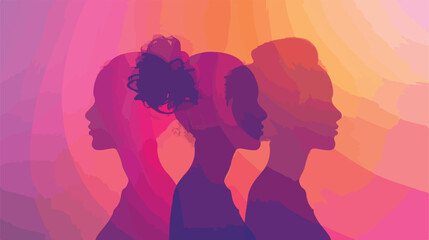 International Women's Day card with Silhouettes 