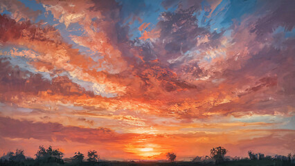 Fototapeta premium sunset in the mountains