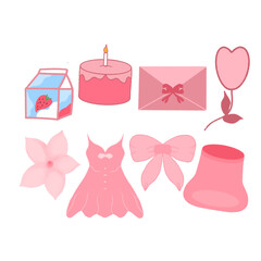 set of pink bows