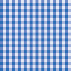 Blue checkered fabric square kitchen seamless pattern vintage. Vector illustration