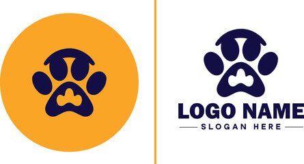 Pet paw icon dog cat puppy pet paw logo sign symbol editable vector