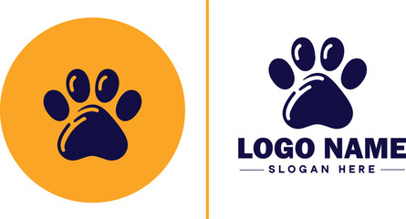 Fototapeta premium Pet paw icon dog cat puppy pet paw logo sign symbol editable vector