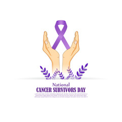 Obraz premium Vector illustration of Cancer Survivors Day social media feed template