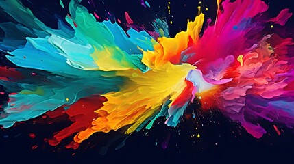 Creative brush strokes and paint splatters in bold colors, adding dynamic energy to artistic projects and backgrounds.