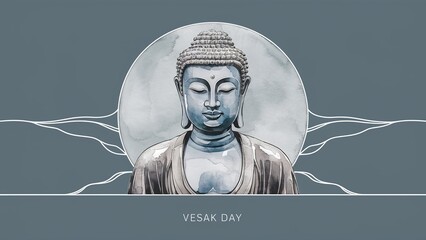 Vesak Day Creative Concep. Illustration for Buddha Purnima or Vesak Day. Generative ai.
