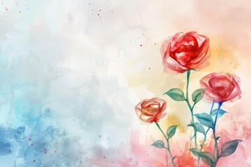 watercolor rose background 