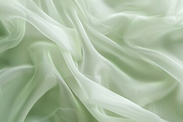 sage green silk fabric with soft folds AIG51A.