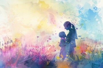 mothers day watercolor background 