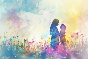 mothers day watercolor background 