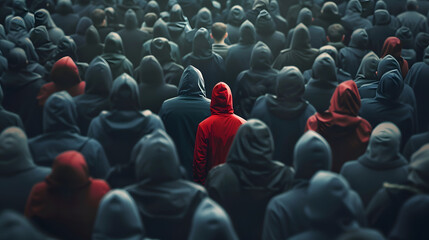 Fototapeta premium standing out from the crowd concept, creative