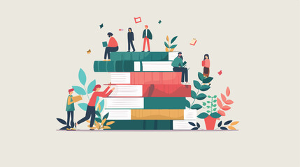 Learning and reading. Concept illustration for education