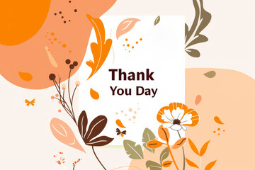 illustration Thank You Day, text "Thank You Day", illustration, Design, drawing, Postcard