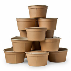 Embrace sustainability with brown paper bowls, designed to reduce environmental impact and combat global warming. AI generative.