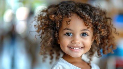 Close Up of Child With Curly Hair